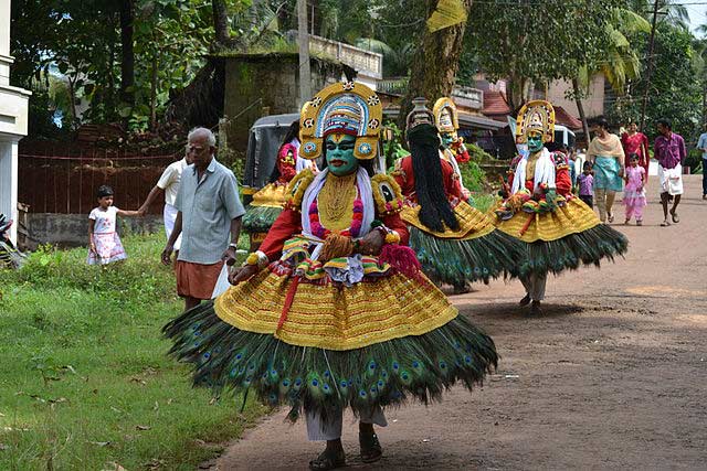 Kummattikali mask dance photos