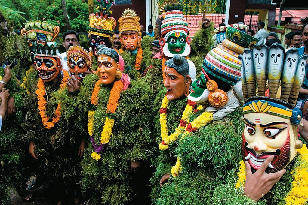 onam festival mask dance photos