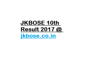 JKBOSE 10th Result 2017
