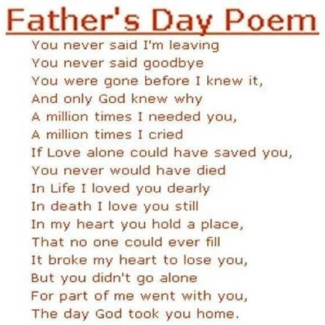 Happy Fathers Day Short Poems from childeren