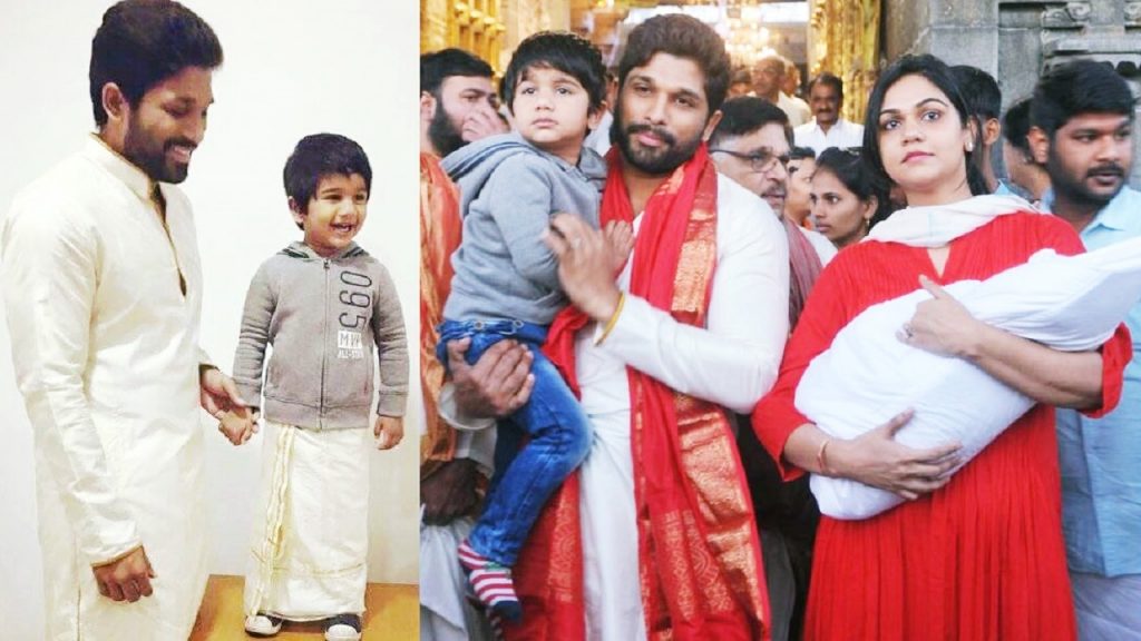 allu arjun with his son and wife photos