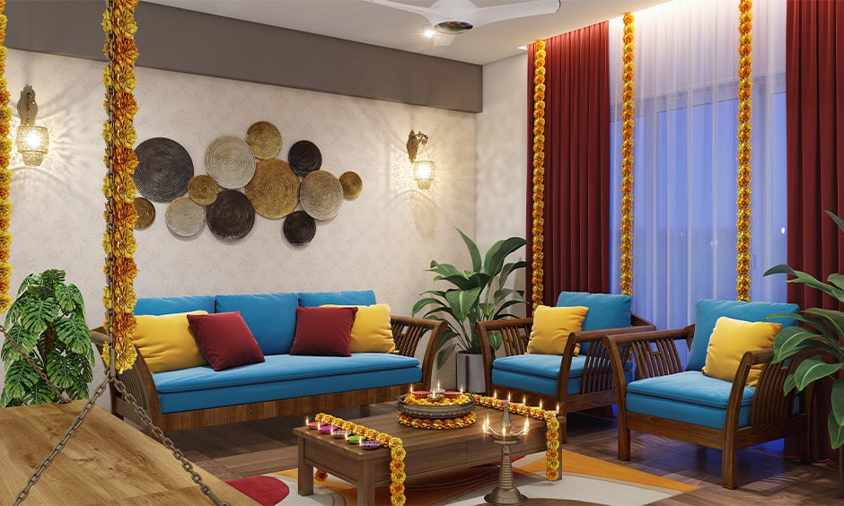 diwali living room decoration